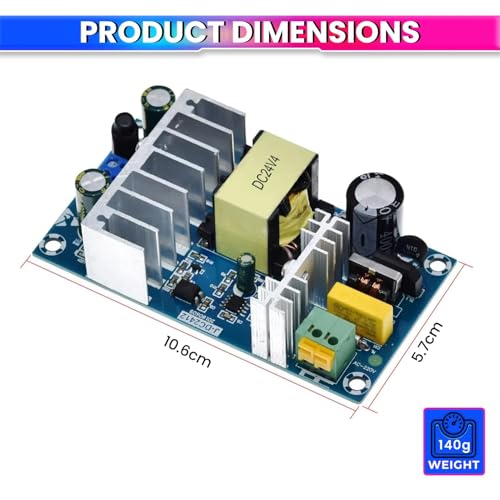 Image of amiciSmart AC to DC Power Conversion Board, 4A 24V 100W Reliable Power Module for DIY Application, & More