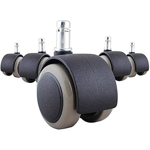 KOAOYO Office Chair Caster, Set of 5 Polyurethane Replacement Castors Wheels 11mm Standard Size replacement swivel chair wheels, Protect Your Carpet/Hardwood (No Scratches/Noise) Cover