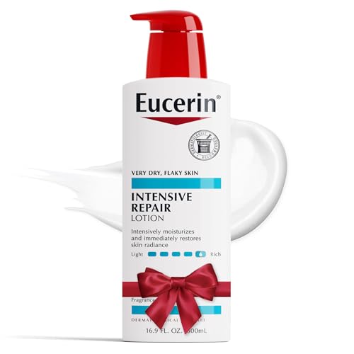 Eucerin Intensive Repair Body Lotion for Very Dry, Flaky Skin, Fragrance Free Body Moisturizer with Alpha Hydroxy, 16.9 Fl Oz Bottle