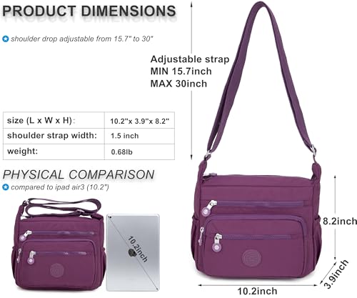 Image of Pealwel Women Shoulder Handbag Roomy Multiple Pockets Bag Ladies Crossbody Purse Tote Top Handle Satchel