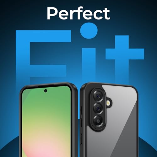 Image of A rtistque Clear Hard Armor Transparent Cover Case for Samsung Galaxy A56 5G | Anti-Drop Shockproof | TPU Edge | Stylish Design | Camera Protection | Samsung A56 Back Cover - Black