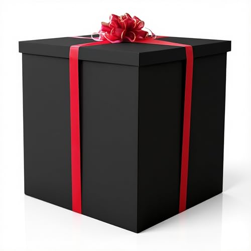 Extra Large Gift Box 28x28x28inGiant Black Gift Boxes with Lid for Large Gifts Big Presents for Birthday Surprise Gender Reveal Valentines Day Chinese New Year and Other Celebrations Not for Heavy-Duty Storage Use