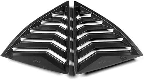 EPARTS ABS Rear Side Window Louvers Scoop Cover Vent 2pc Compatible With 2010-2015 Chevy Camaro (Black)