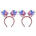 Exacoo 4th of July Accessories Headband for Women Girls Boys Men Fourth of July Accessories Usa Headband American Flag Patriotic Red White and Blue Hair Accessories 2pcs
