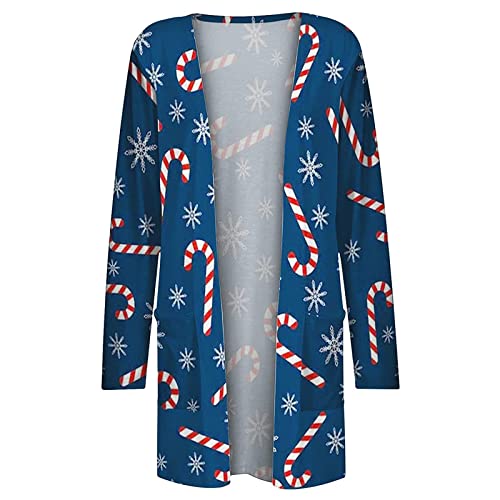 Christmas Sweaters For Women,Ugly 2023 Plus Size Casual Lightweight Open Front Long Cardigan Long Sleeve Funny Snowflake Santa Print Outdoor Sexy Party Fall Clothes Graphic Tops Shirts Jaket #TOP5