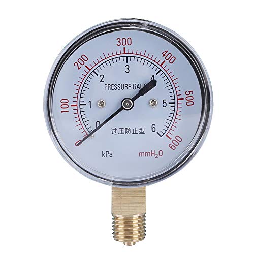 ELECALL YE-60 Air Diaphragm Pressure Gauge 0~6KPA Phosphor Bronze Film Box Pressure Gauge Positive Pressure Meter