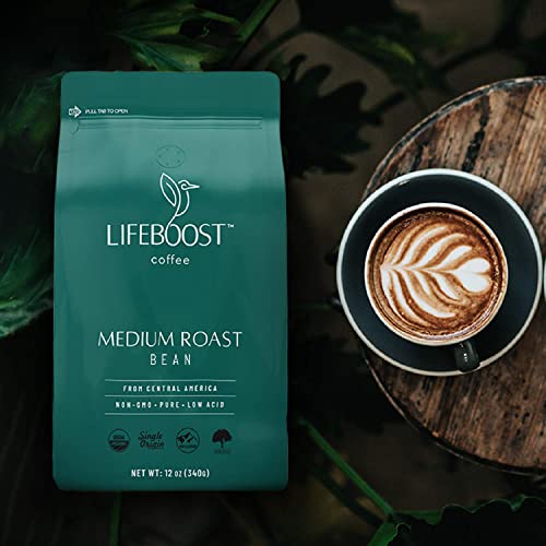 Lifeboost Coffee 3 Pack Medium Roast Whole Bean Coffee - Low Acid Single Origin Usda Organic Coffee - Non-Gmo Whole Beans Coffee Third Party Tested For Mycotoxins & Pesticides - 12 Ounces #TOP1