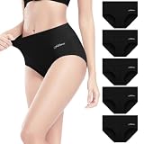 Fullluwaa Unterhosen Damen, 5er Pack Damen Unterwäsche Stretch Baumwolle Hoher Taille, Atmungsaktiv