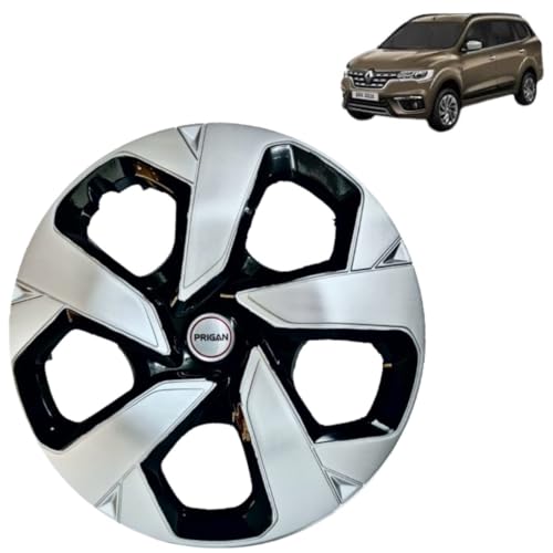 Image of PRIGAN Triber Black Silver Wheel Cover 15 inch for Triber (Set of 4 Pcs) (Press Fitting) Model- Punch Reverse 15