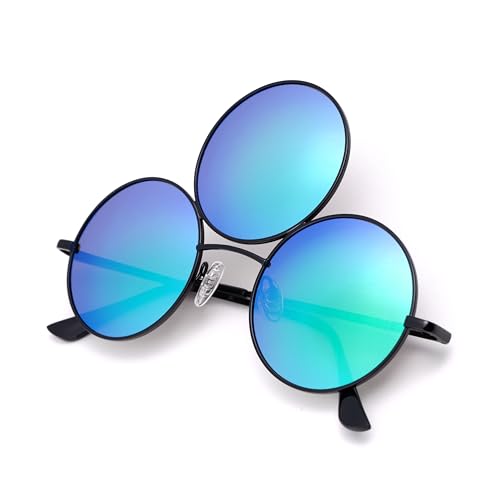 Third Eye Sunglasses TURQUOISE CYAN Polarized Mirrored Reflective Lenses with Black Frames2
