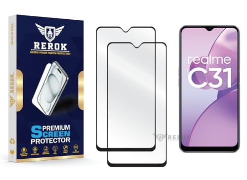 Image of Gorilla Tempered Glass Screen Protector Compatible with Realme C31 [Pack of 2] | Edge-to-Edge, Bubble-Free, Case Friendly, Easy Installation Kit