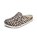 Produktbild VITAFORM® Clogs Leder für Damen und Herren, Hausschuhe mit ultradämpfendem Fußbett, Sohle aus Naturkork, Arbeitsschuhe für Pflegeberufe, atmungsaktiv, Leo Animal Print Größe 39