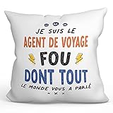 Mugffins Coussins/Oreillers avec Rembourrage pour Agent DE Voyage Homme - 40x40 cm -...