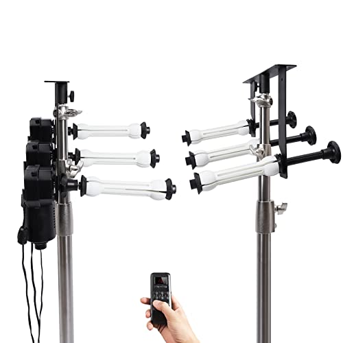 DDYOOK 3 Roller Motorized Electric Wall Ceiling Mount Background Support System with Remote,Support System for Advertising, Photo Studio and Wedding Backdrops (3 Rollers)