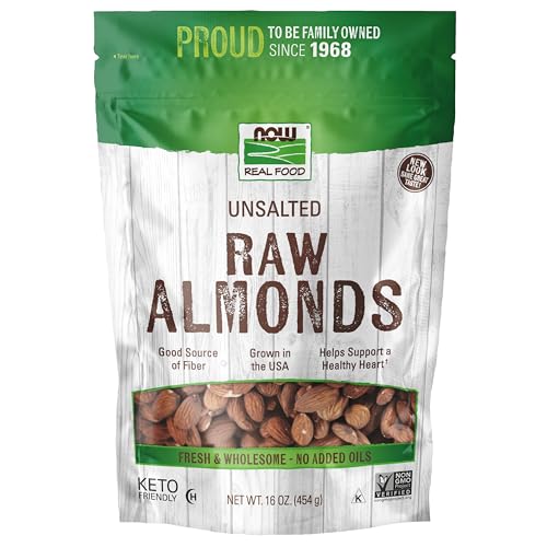 NOW Foods, Almonds, Raw and Unsalted, Source of Protein, Grown in...