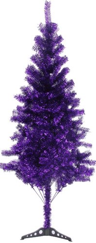 Hb 6' Ft Sparking Gorgeous Folding Artificial Tinsel Christmas Tree Purple Color 450 Tips