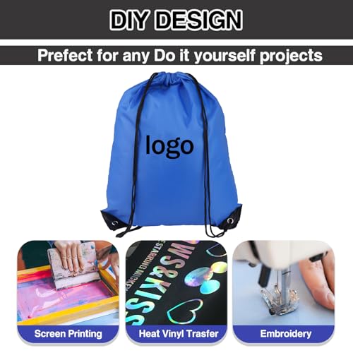 Drawstring Backpack 6Pcs Black Gym Bags