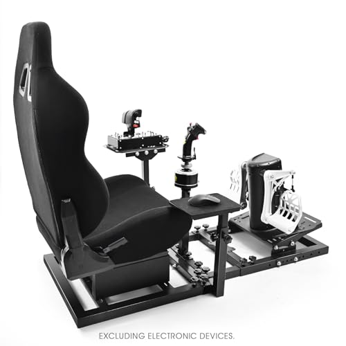 Marada G25 Universele cockpit voor vliegsimulatie met racestoel of racestuurstandaard, verstelbaar, compatibel met Thrustmaster HOTAS Warthog, Logitech G27 wielen, pedalen, gasklep, joystick niet - Afbeelding 3