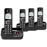 ALCATEL F860 Voice Quad - DECT Cordless Phone With Answering Machine - Large Backlit Display - Loudspeaker - Call Barring - 2 Direct Memory Keys - 4 Handsets - Black