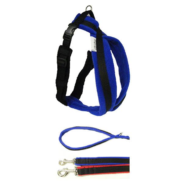 CosyDogs Fleece Dog Harness & 1 metre Lead in Royal Blue | Size 3.5