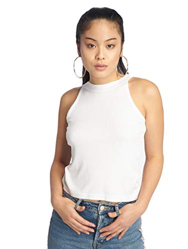 Urban Classics Rib Turtleneck Cropped Top, Bianco