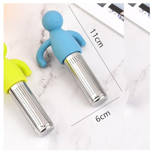 Set of 4 Creative Stainless Steel Tea Strainers with Silicone Handles - Ideal for Loose Tea and Spice Filtering - Image 5