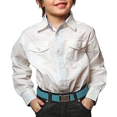 HOLD'EM children’s Elastic silver Buckle Belts Boys girls Toddler Size 2t 3t 4t 5t - Teal