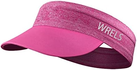 WRELS Sports Visor Hat Beach Sun Visor Lightweight Adjustable Foldable Cap for Cycling Tennis Golf for Kids Unisex Adult Rose Red