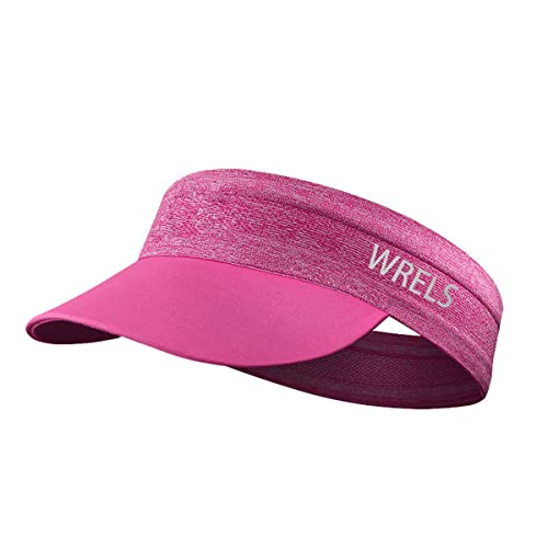 Wrels Sports Visor Hat Beach Sun Visor Lightweight Adjustable Foldable Cap For Cycling Tennis Golf For Kids Unisex Adult Rose Red #TOP4