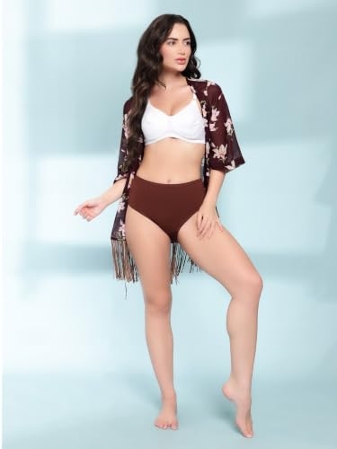 Image of Shasmi Women's High Coverage Cotton Hipster Panties | Super Combed Mid Rise Briefs | Mid Waist Printed Underwear for Women | Soft Breathable Everyday Comfort Innerwear (Pack of 3)
