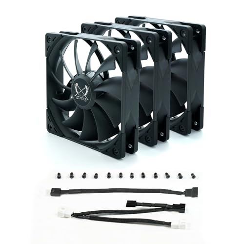 Image of Kaze Flex 120 High Air Flow PC Case Fan, Fluid Dynamic Bearing,120mm x 25mm (3-Pack, PWN 4-pin, 1500RPM)