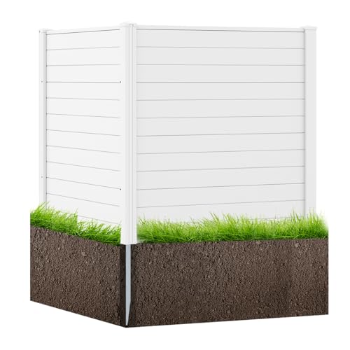 HOMASIS Clôture de Jardin, Panneau Brise Vue Extérieur avec Piquets de Sol Métalliques, Kit de Panneaux de Confidentialité pour Climatiseur, Poubelles,...