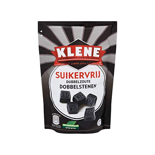 Klene Licorice | Dutch Licorice | Extra Salted Sugar Free Dutch Liquorice | Klene Liquorice | 7.05 Ounce Total Weight