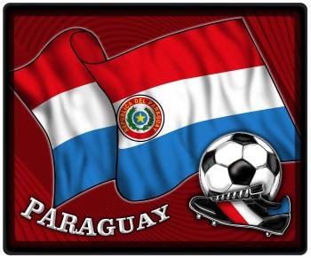 Markenlabel Tapis de souris avec motif – Le Paraguay drapeau Football Chaussures de Football – 83128 – Taille env. 24 x 20 cm