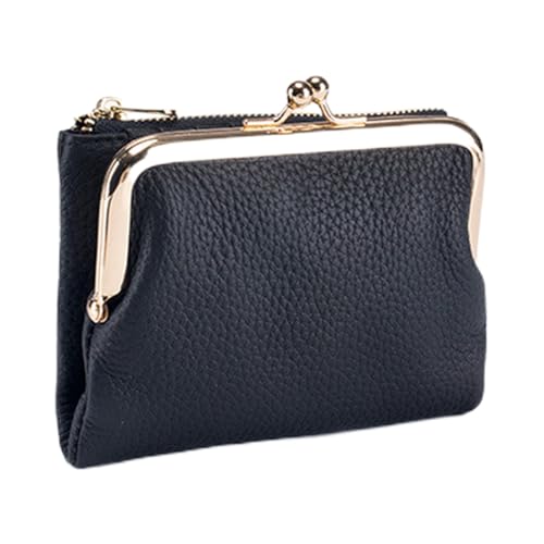 Cartera para mujer, cartera de piel, tarjetero, multifuncional, con bolsillo con cremallera y ranuras para tarjetas, para mujeres y hombres, negro, consultar la descripción, ver descripción