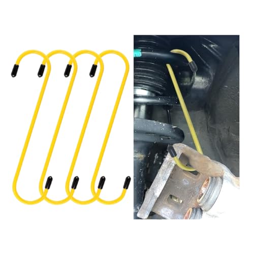 Car Brake Caliper Hooks, Auto Brake Caliper Hangers with Rubber Tips, Universal Durable &amp; Rust-Proof Automotive Tools for Braking, Axle, Bearing, Suspension Work (Yellow, 4 pcs)