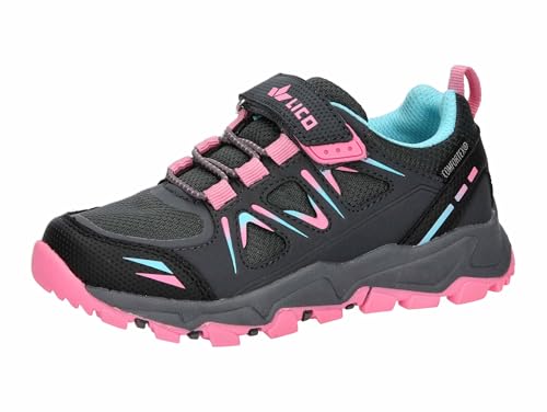 Lico Scarpe da Trekking Unisex per Bambini, Antracite, Rosa, Turchese, 36 EU