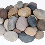 Pulovin 20 lbs River Rocks for Aquarium, 3-4 Inch Fish Tank Rocks, Natural Decorative Garden Rocks Outdoor Landscaping, Large Stone for Walkways, Yard, Vases, Crafts