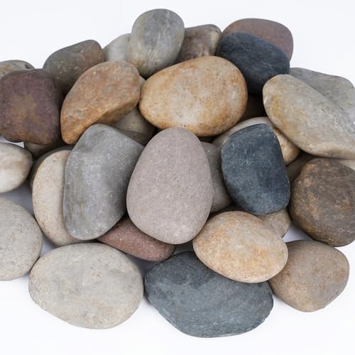 Pulovin 20 lbs River Rocks for Aquarium, 3-4 Inch Fish