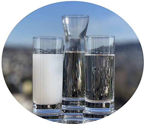 Topkapi 200.390 – 3-delat glasset för Raki/Ouzo "Mustafa Bey", 2 Raki Ouzo-glas och en karaff, blyfritt kristallglas, tillverkad i Tyskland