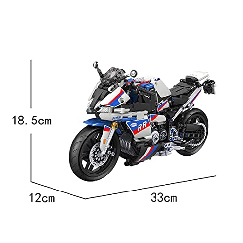 Motorrad 819 Klemmbausteine Technik Racing Motorrad Modell, Bausteine Kit Kompatibel mit Lego Technic (7054) – Bild 8