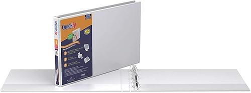 QuickFit Carpeta resistente de 11 x 17 pulgadas, anillo D de ángulo de bloqueo, color blanco (94010)