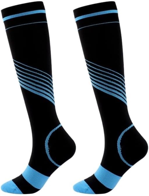 Compression Socks Striped Pressure Men's Women's Sports Elastic