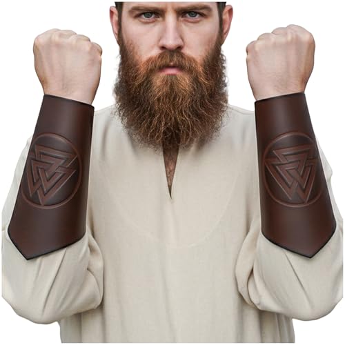 Brassards médiévaux en cuir véritable pour soirées Halloween et événements LARP