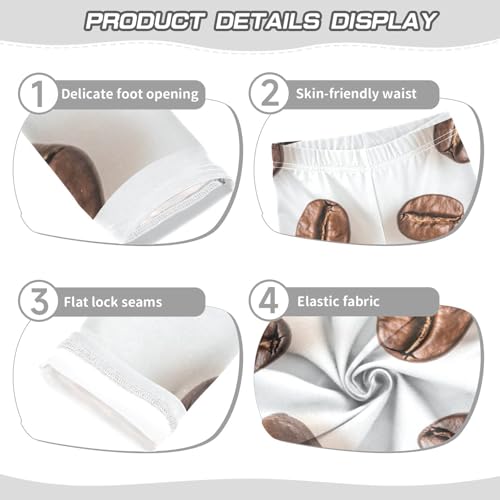 ZZKKO Girls Leggings Coffee Bean Toddler Girls Clothes Leggings for Girls Toddler Girls Leggings 3-4T3