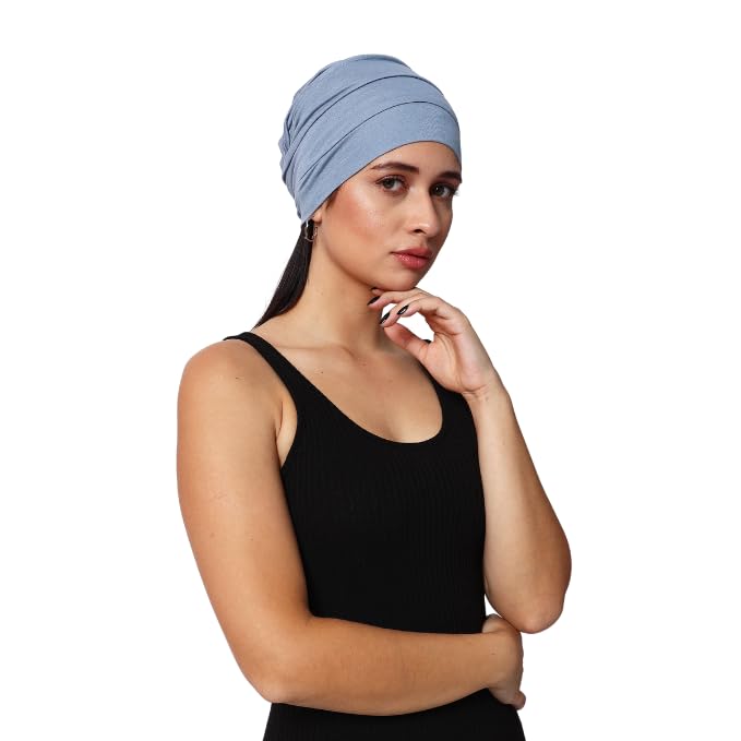 Bonnet de chimio soyeux en bambou de haute qualité - Turban oncologique chic pour femme