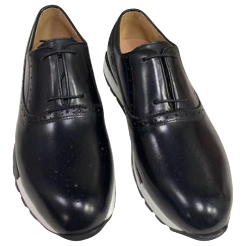 Santimon Mens Sneakers Fashion Casual Shoes Comfort Walking Shoes Modern Genunie Leather Flat Oxfords Business Casual Derby for Men