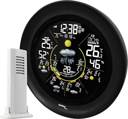 techno line WD3040 Internetwetterstation, elegantes Sonder-Design, regionale Wettervorhersage, Temperaturen, Nutzung mit Wetter-App, Daten zusätzlich...