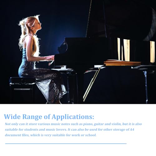 4 Seitig Notenordner, Aufklappbar A4 Notenmappem, Notenmappe Mit 52 Klarsichthüllen, Schwarz Musikordner, Musik Notenständer, Präsentationsmappe Notenmappe Für Notenblätter Instrumentalist Musiker