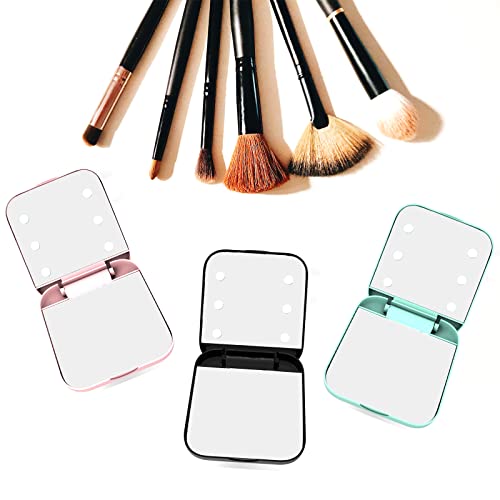 Pocket Mirror, 1X/3X Magnification Compact Travel Makeup Vanity Mirror With Led Lights, Purse Mirror, Portable, Folding Handheld Double-Sided Mirror, Small Lighted Compact Mirror For Gift, Pink #TOP4